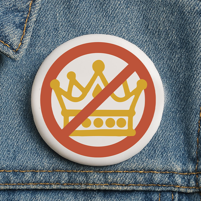 No Kings In USA Teacher Pinback Button