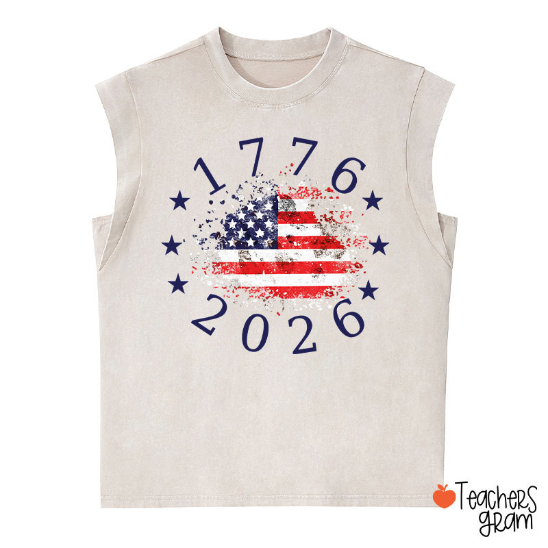 USA 250th Anniversary 1776-2026 Teacher Washed Tank Top