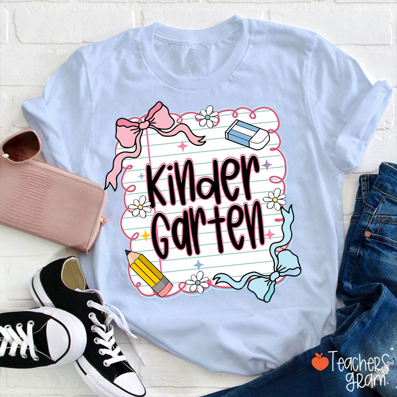 Personalized Grade Notebook Eraser Pencil Teacher T-Shirt