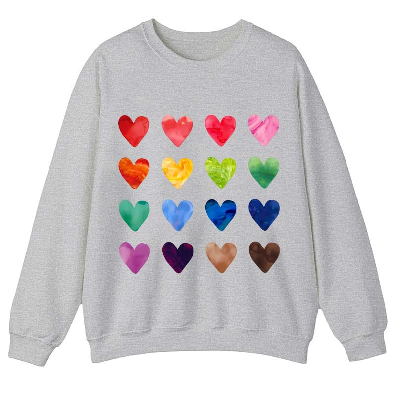 Colorful Love Combination Teacher Sweatshirt