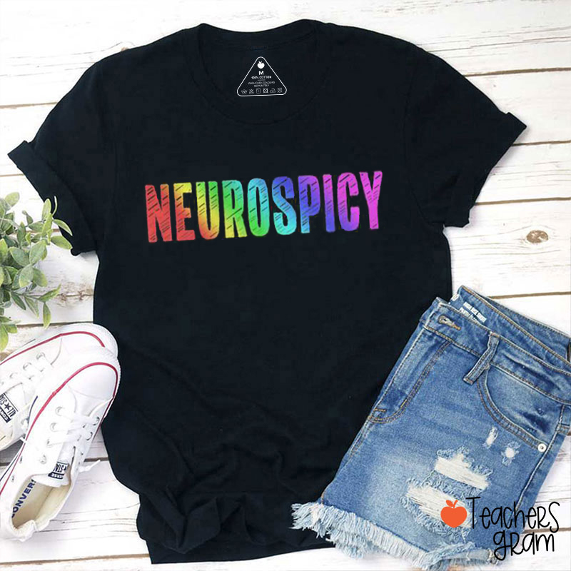 Rainbow Neurospicy Teacher T-Shirt