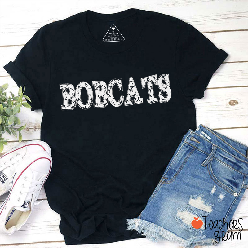 Personalized Mascot Broken Fonts School Spirit Teacher T-Shirt