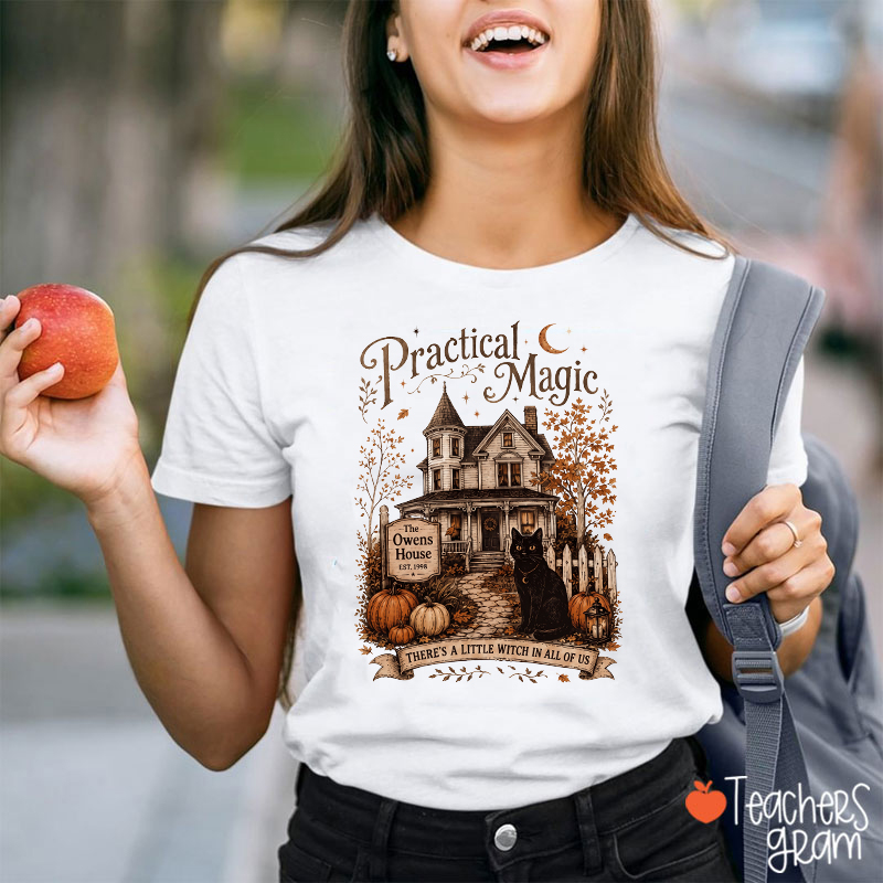There's A Little Witch In All Of Us Teacher T-Shirt
