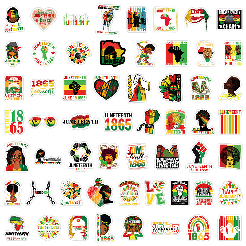 55 PCS Black Juneteenth Graffiti Teacher Stickers