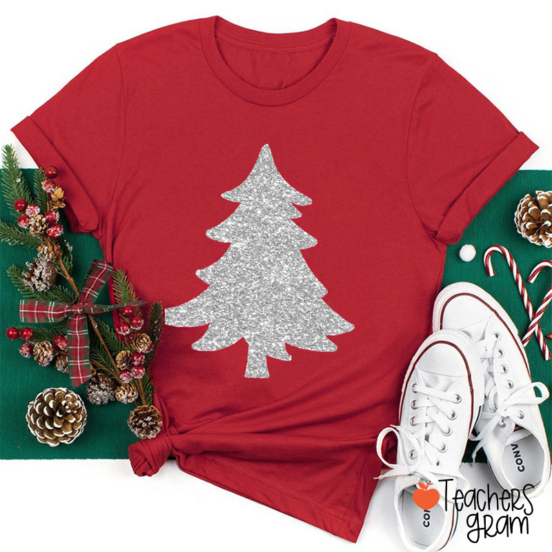 Glitter Christmas Tree Teacher T-Shirt