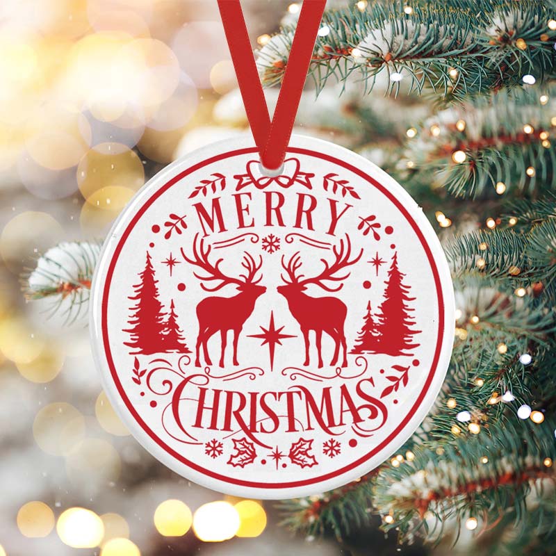 Merry Christmas Teacher Ceramic Christmas Ornament