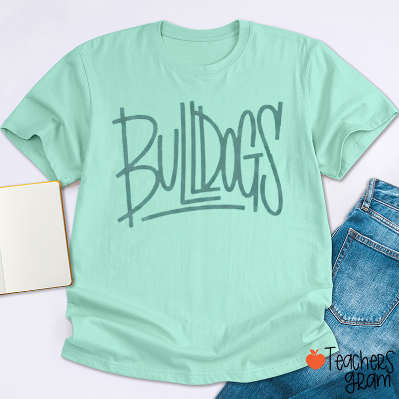 Personalized Mascot Simple Script Teacher T-Shirt