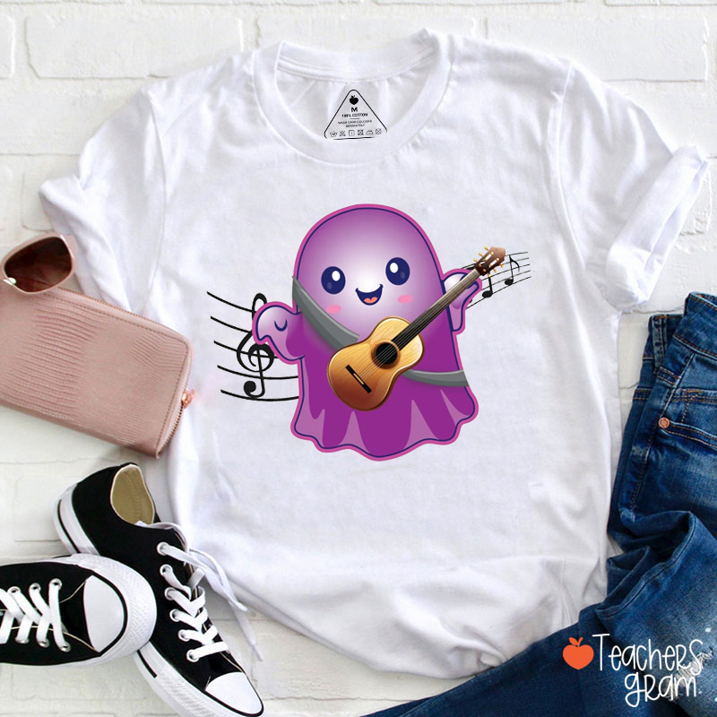 Playfull Ghost Music Boo Teacher T-Shirt