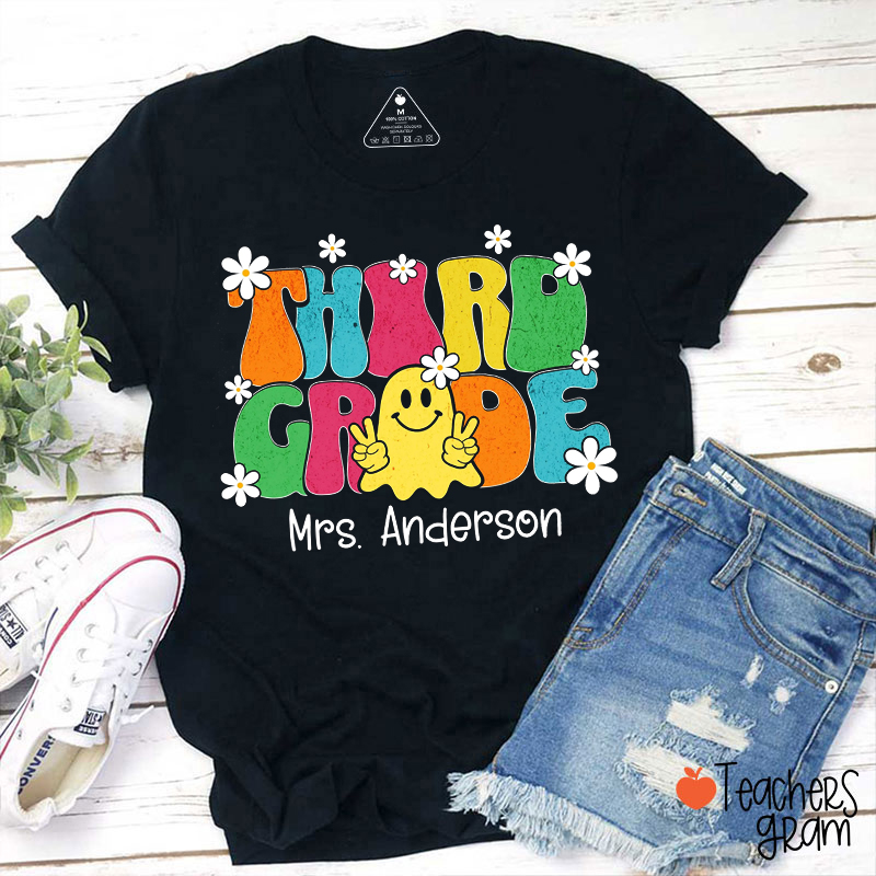 Personalized Grade And Name Cute Ghost Teacher T-Shirt