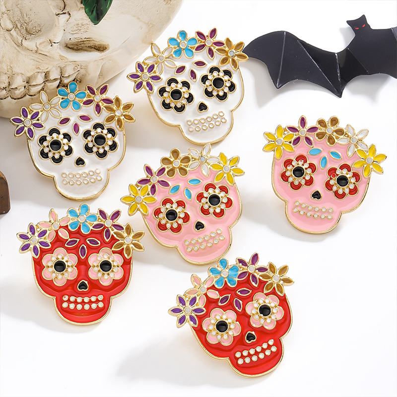 Día De Los Muertos Calaveras De Azúcar Teacher Metal Earrings