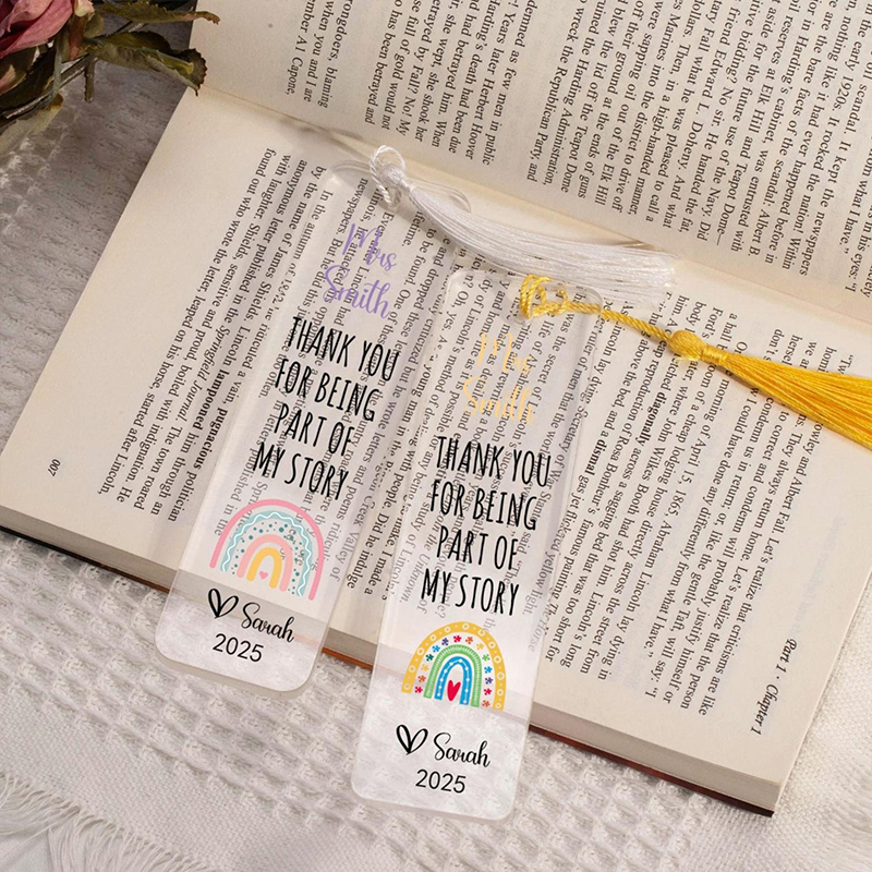 Personalized Name Thank You For Being Part Of My Story Teacher Bookmark
