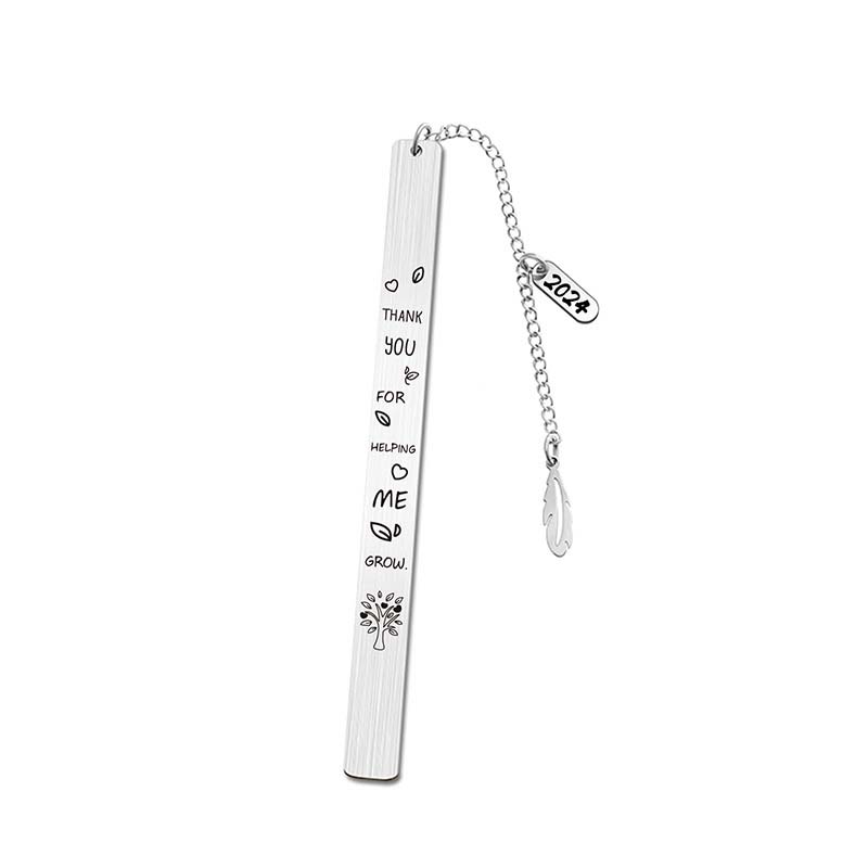 Oval Pendant With Leaves Teacher Bookmark