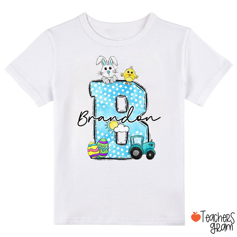 Personalized Initial And Name Happy Easter Class T-Shirt