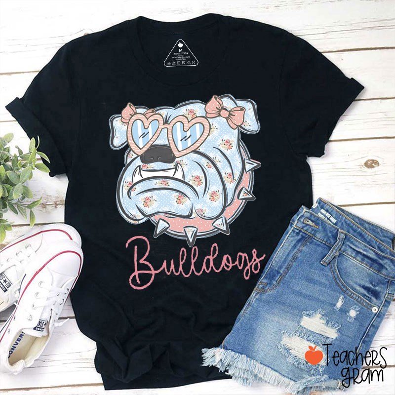 Personalized Mascot Cute Coquette Bow Teacher T-Shirt