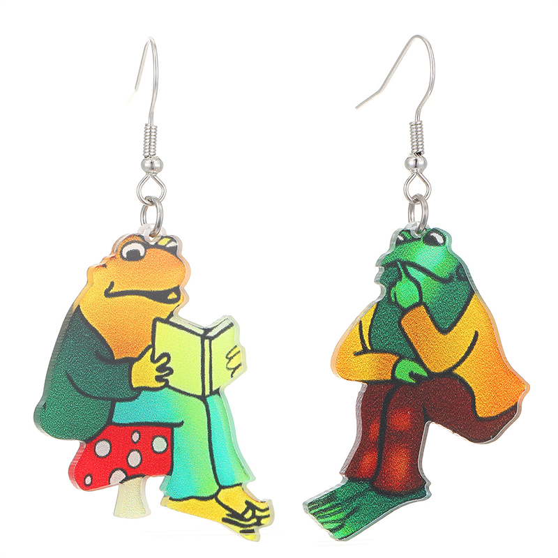 Frog Friends Children's Books Teacher Acrylic Earrings
