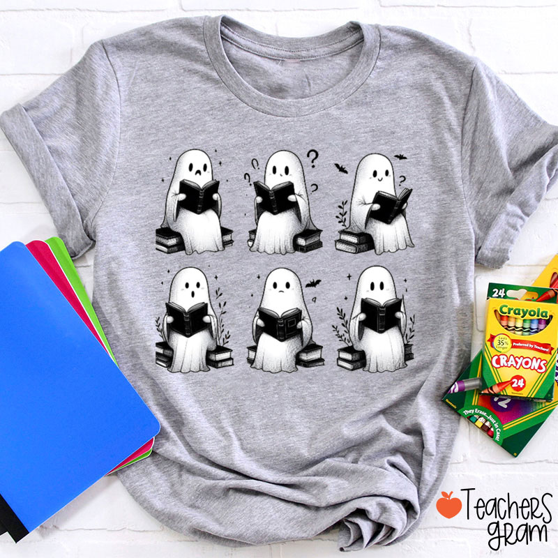 Ghost Book Reader Teacher T-Shirt