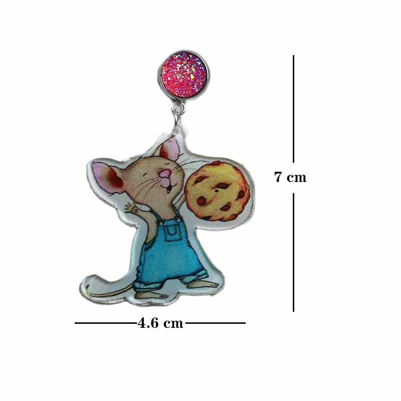 Rainbow Fish And Cute Mouse Teacher Acrylic Earrings
