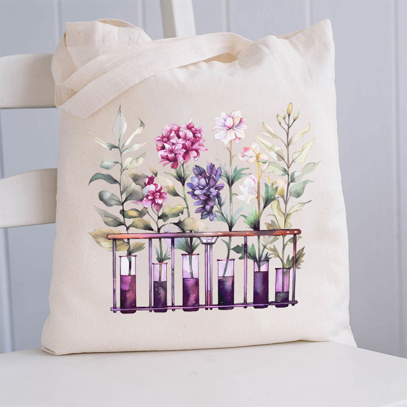 Chemistry Lab Science Flower Teacher Tote Bag