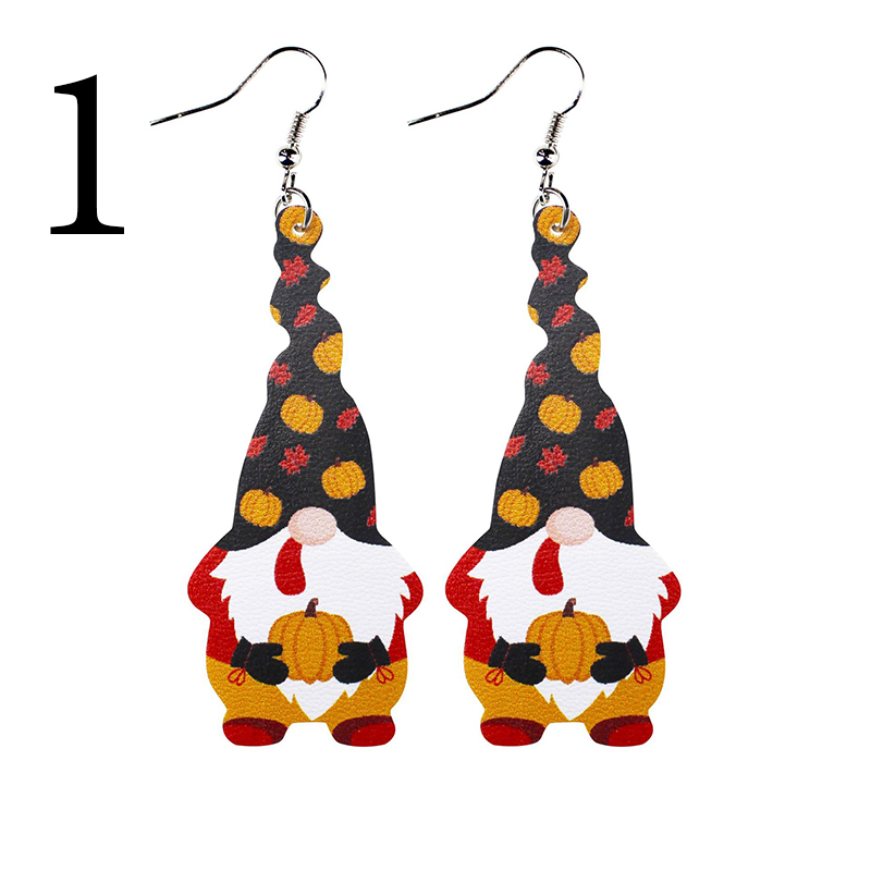 Halloween Thanksgiving Dwarf Leather Earrings