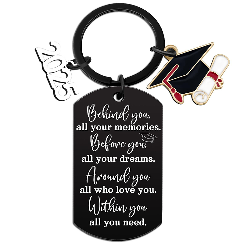 Behind You All Your Memories Teacher Keychain