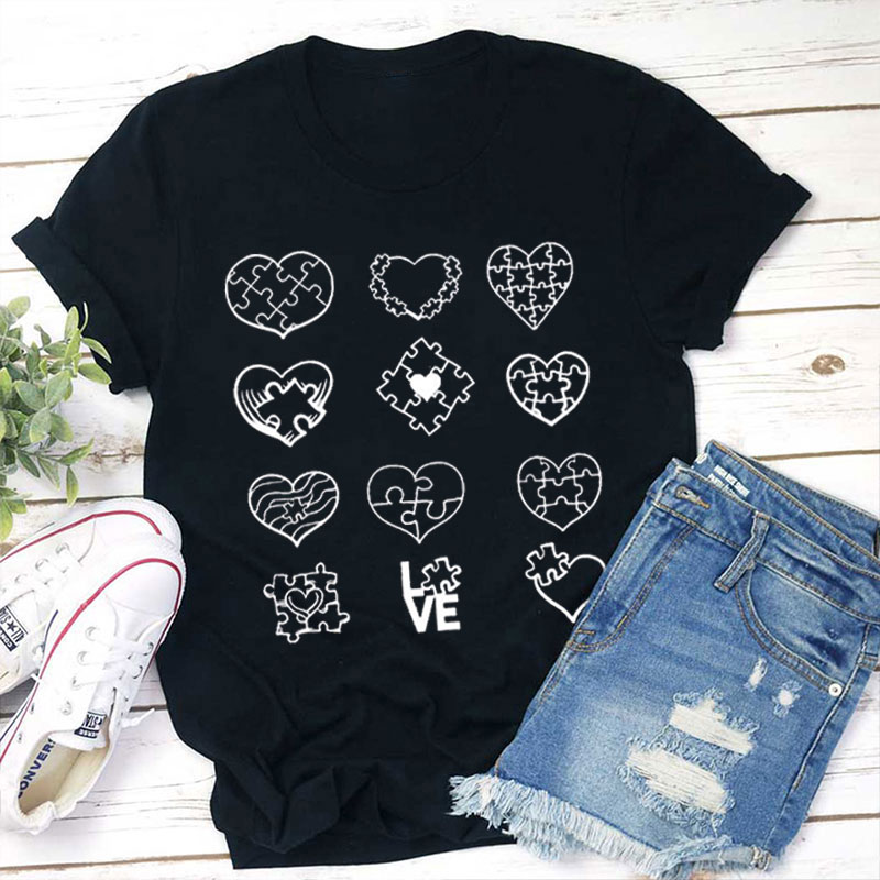Puzzle Heart Teacher T-Shirt