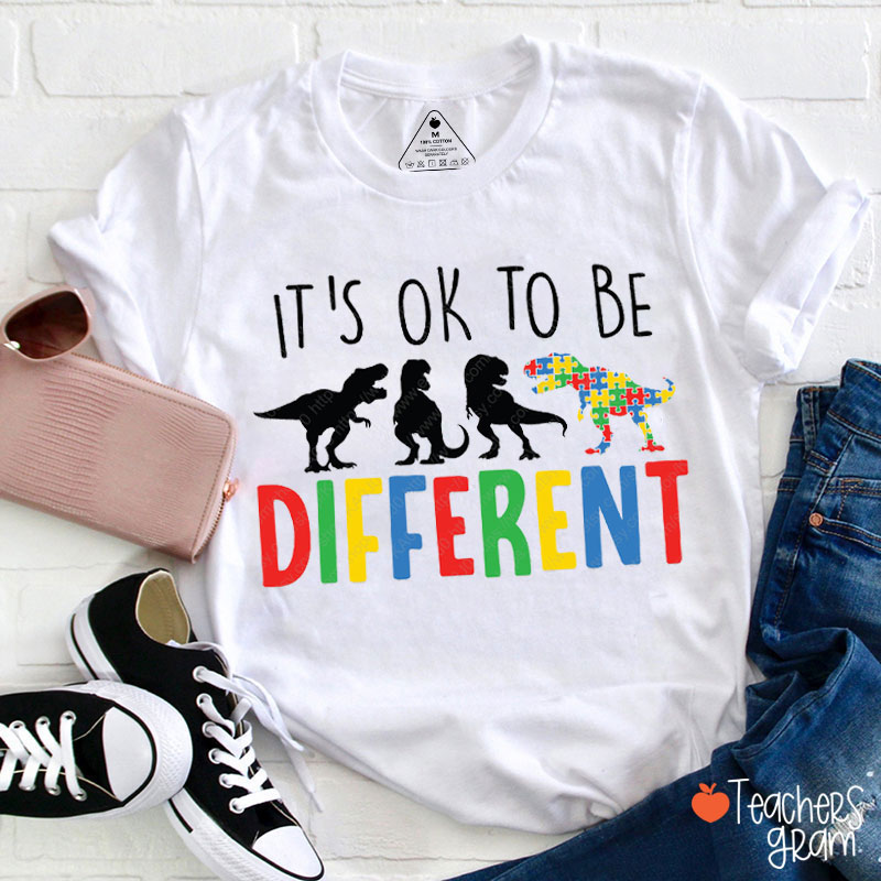 It's Ok To Be Different Dinosaur Teacher T-Shirt