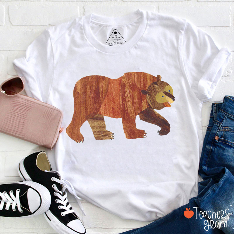 Personalized Brown Bear Book Character Teacher T-Shirt