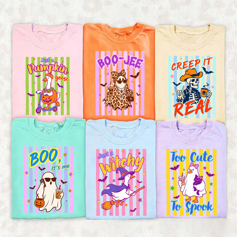 Personalized Funny Halloween Cartoon Crew Teacher T-Shirt