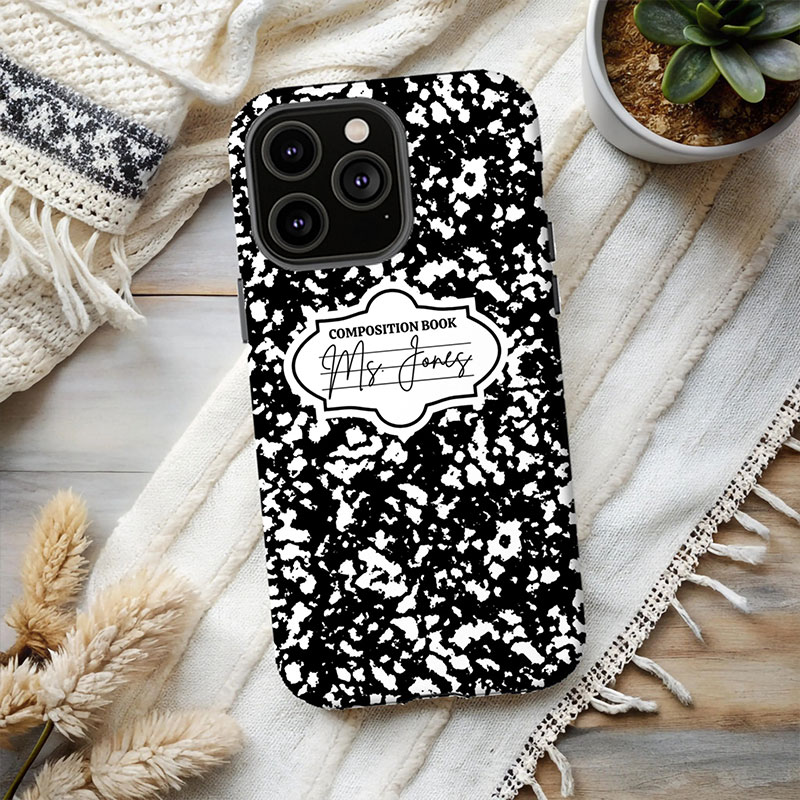 Personalized Name Composition Book Teacher Phone Case
