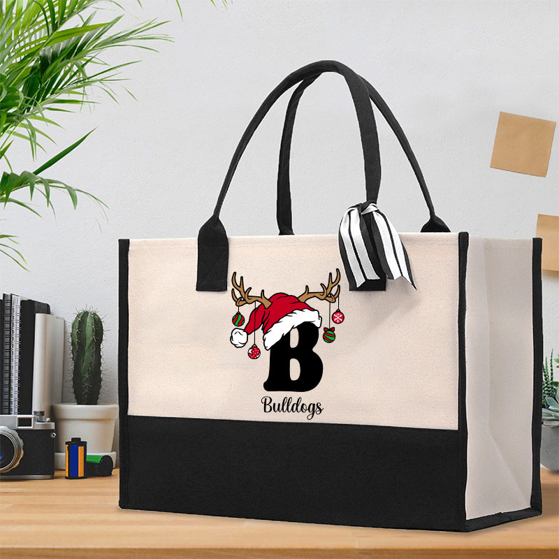 Personalized An Elk Santa Hat Teacher  Cotton Tote Bag