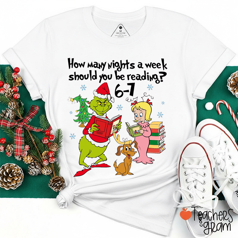 Funny 67 Reading Green Guy Teacher T-Shirt