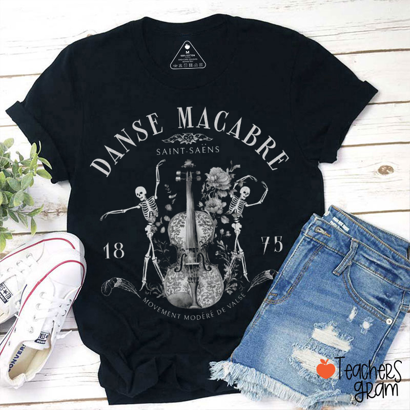 Danse Macabre Orchestra Skeleton Violin Teacher T-Shirt