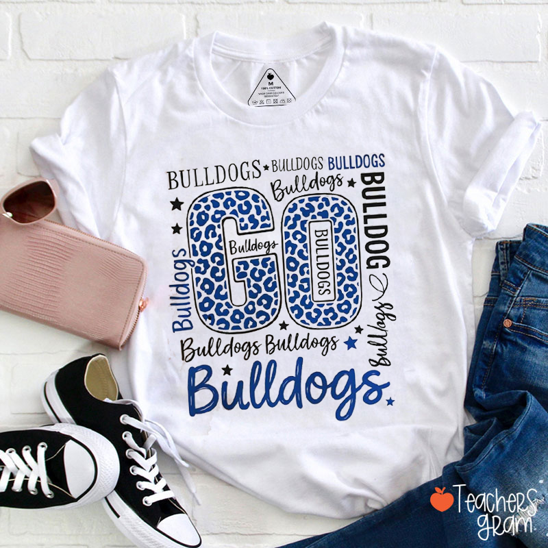 Personalized Mascot Leopard Go School Spirit Teacher T-Shirt
