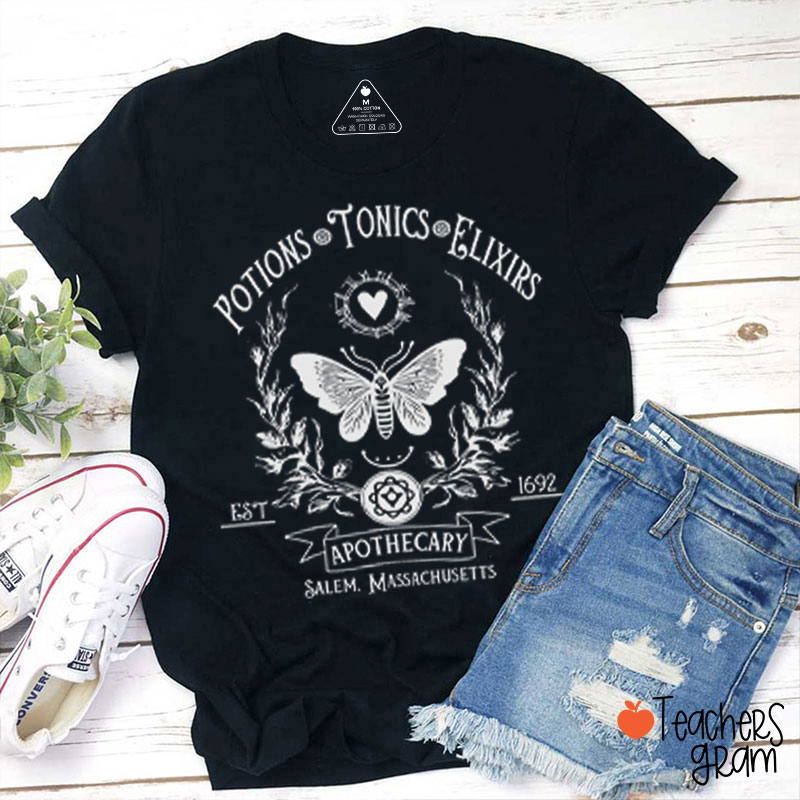Potions Tonics Elixirs EST 1692 Teacher T-Shirt