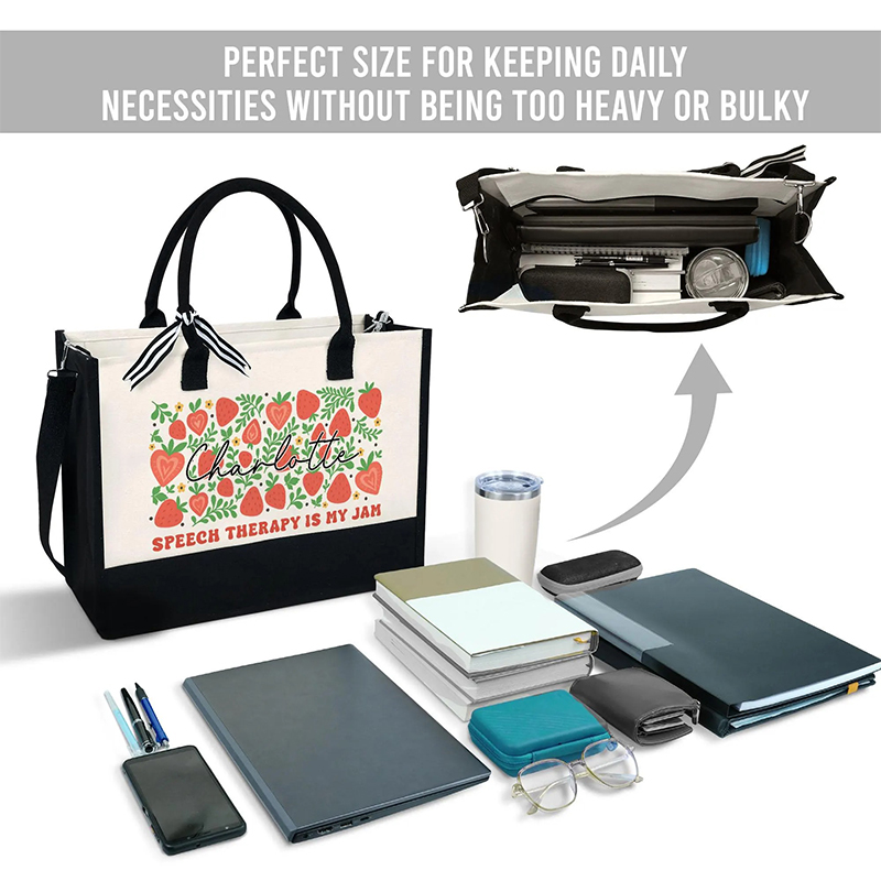 Personalized Grade Speech Therapy Is My Jam Teacher Cotton Tote Bag