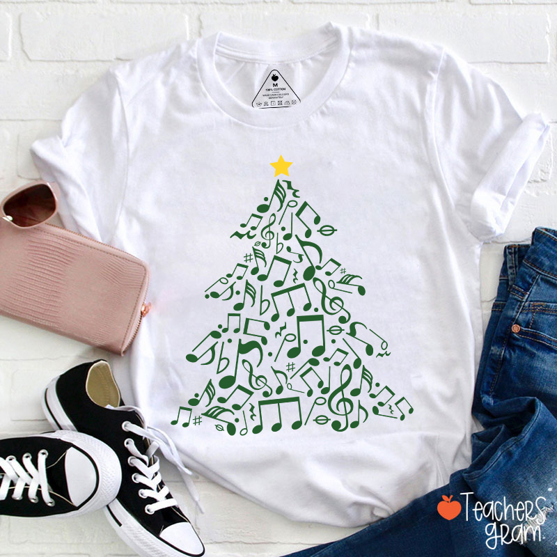 Music Note Christmas Tree Teacher T-Shirt