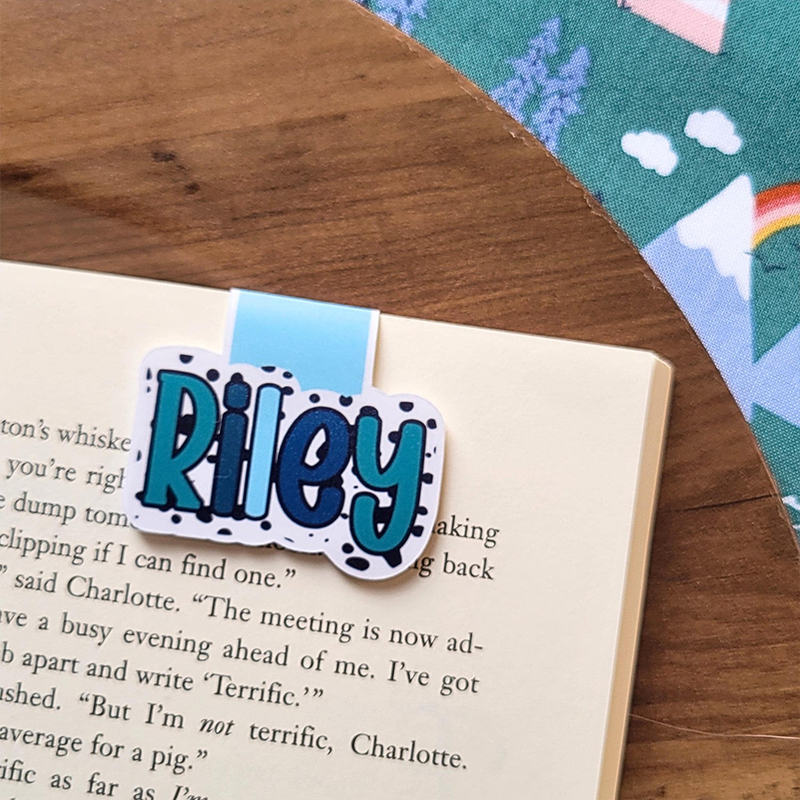 Personalized Name Dot Printed Teacher Magnetic Bookmark