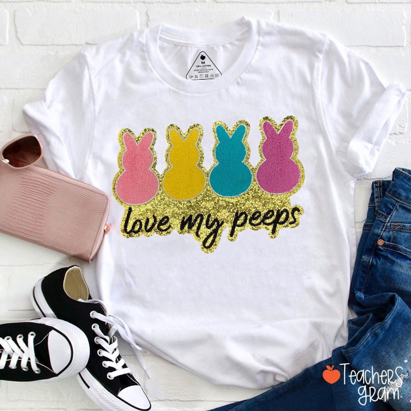 Love My Peeps Teacher Patch T-Shirt