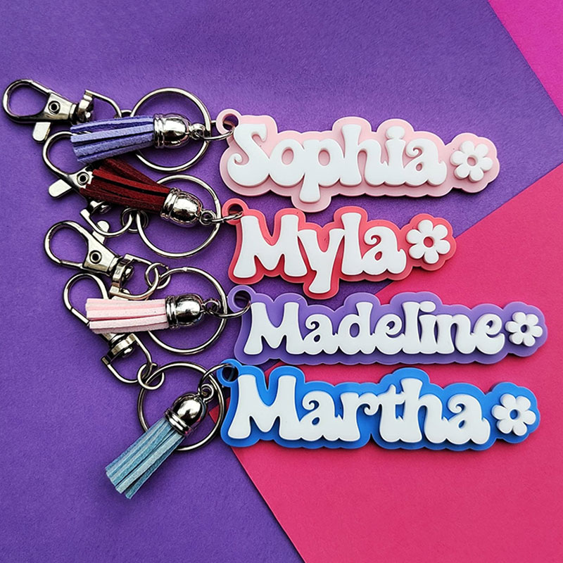 Personalized 3D Printing Acrylic Name Keyring Layered