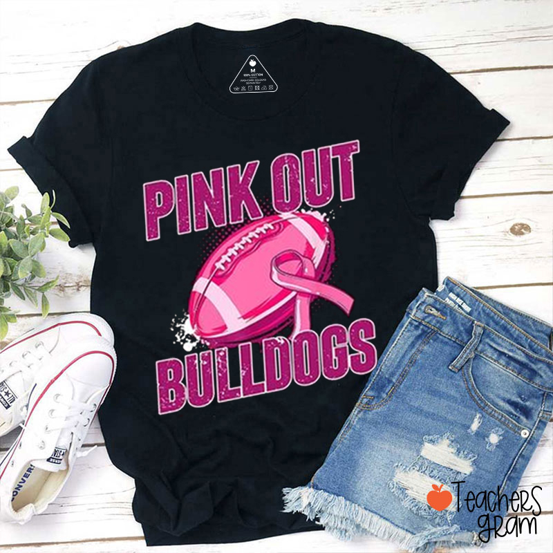 Personalized Mascot And Sport Pink Out Teacher T-Shirt