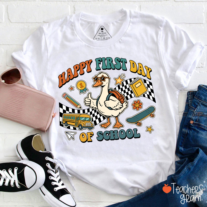 Happy First Day Of School Goose Teacher T-Shirt