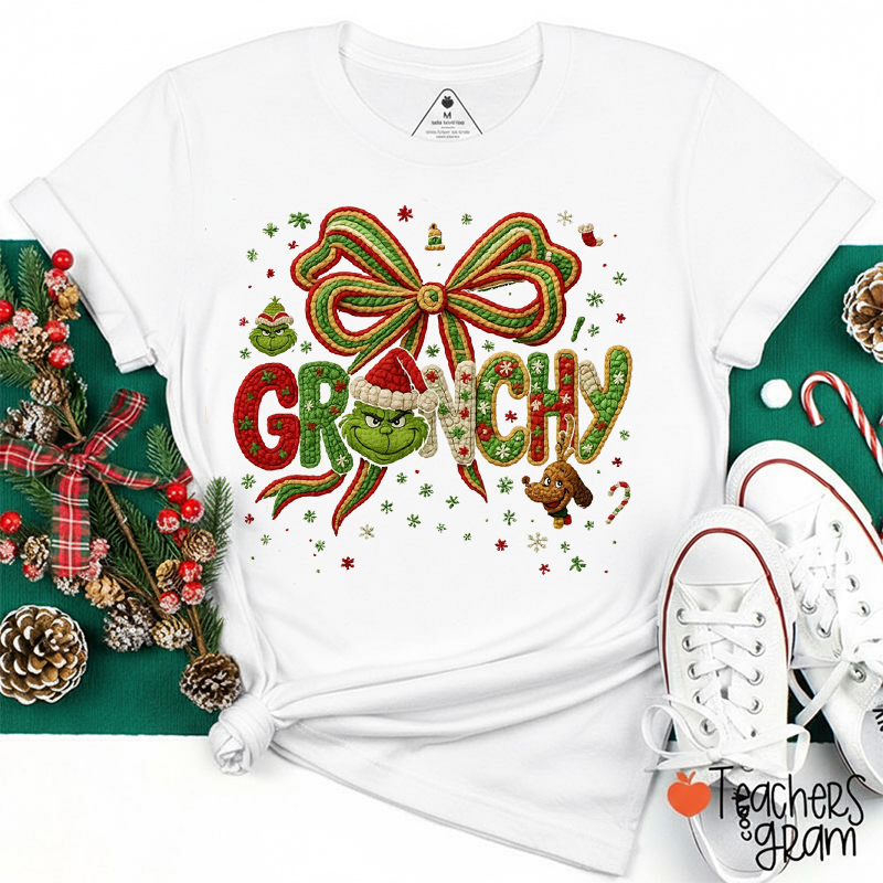 Faux Yarn Coquette Bow Mean Guy Teacher T-Shirt