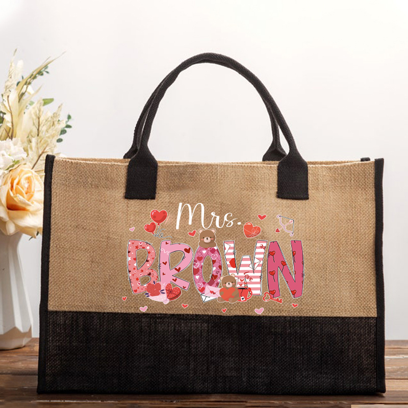 Personalized Show My Love Teacher Cotton Tote Bag