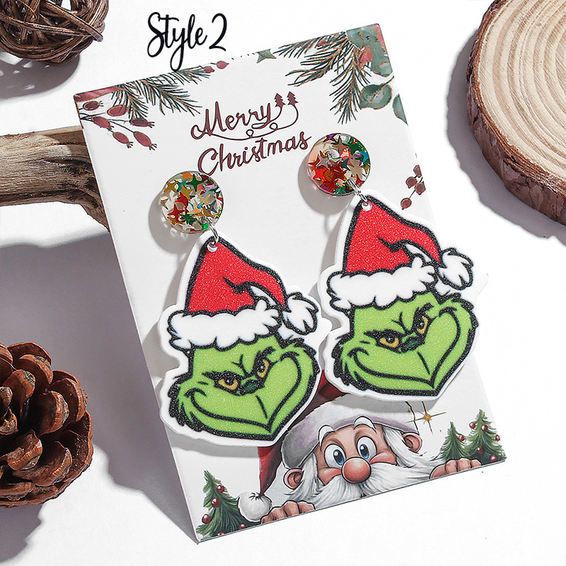 Mean Guy Christmas Teacher Acrylic Earrings