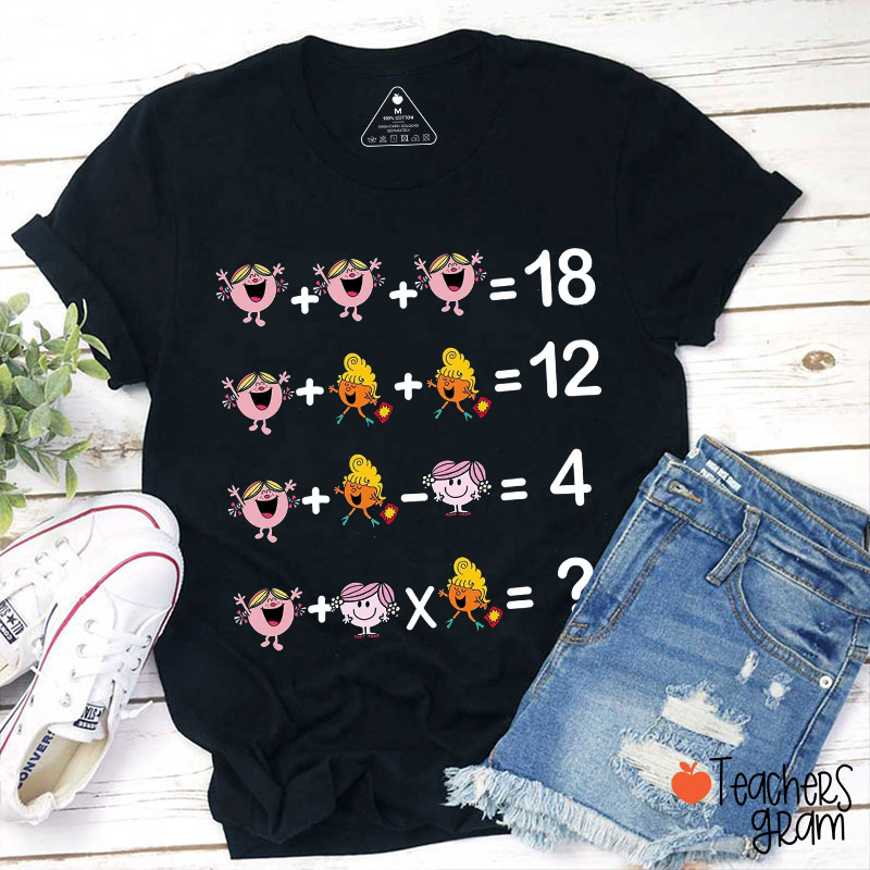 Funny Children's Book Character Math Problem Teacher T-Shirt