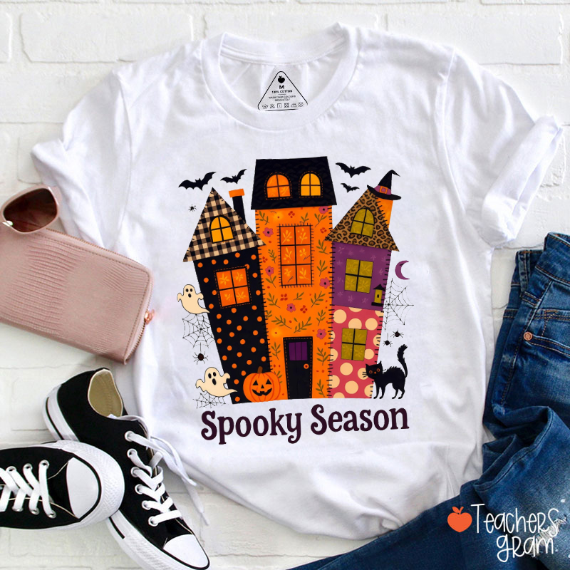 Preppy Spooky Season Teacher T-Shirt