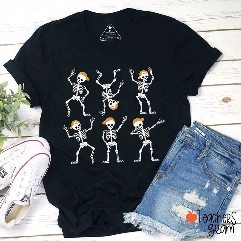 Dancing Skeleton Halloween Teacher T-Shirt