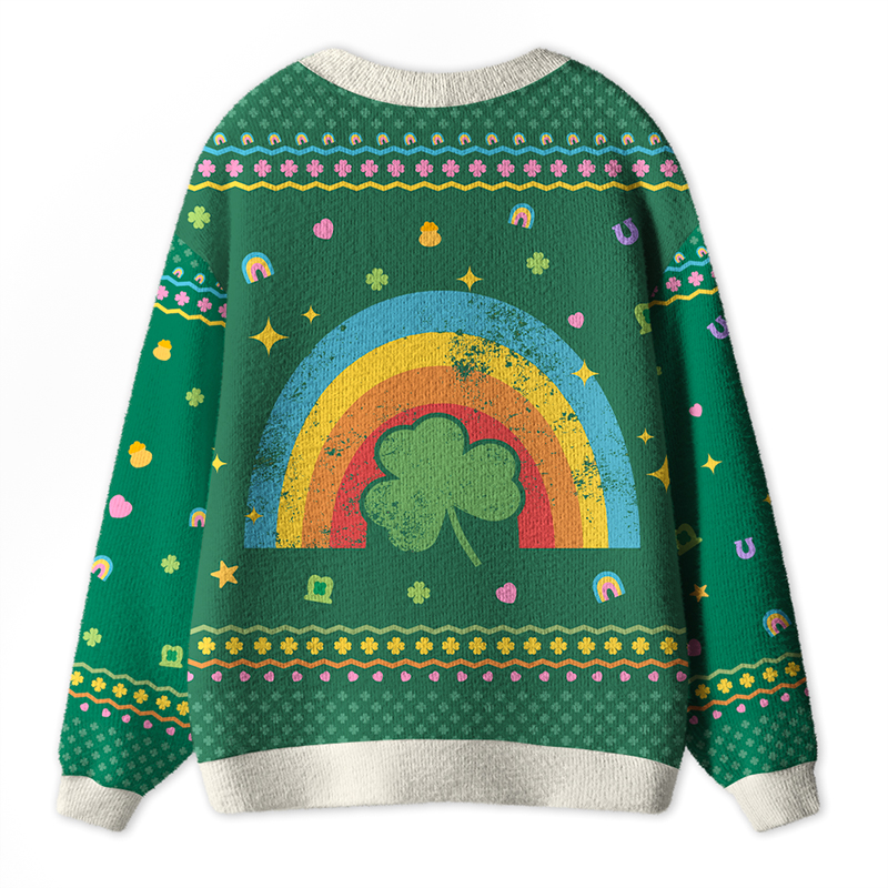 Lucky St Patricks Day Teacher Ugly Fluffy Sweatshirt