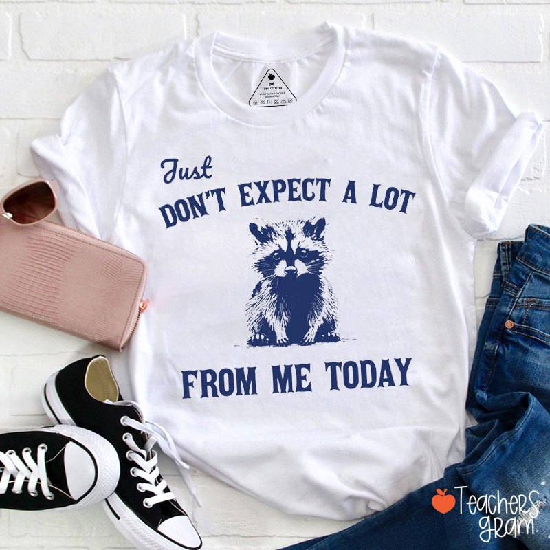 Just Don't Expect A Lot From Me Today Teacher T-Shirt