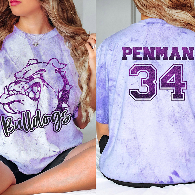 Personalized Mascot Name And Number Game Day Teacher Printed T-Shirt